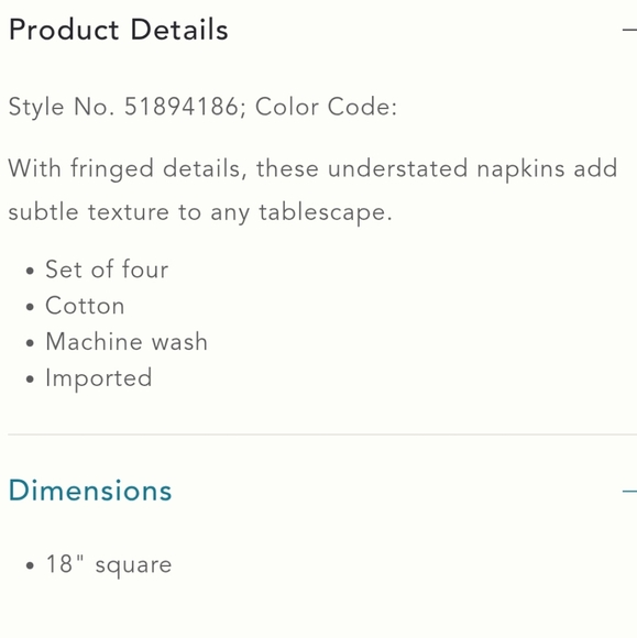 Anthropologie Jolan set of 4 Napkins - charcoal - Picture 4 of 11